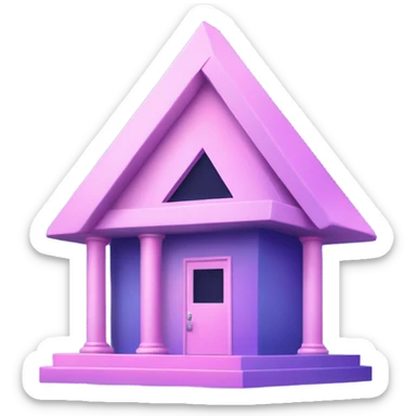 Vaporwave color themed bank emoji sticker