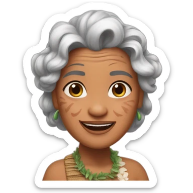 Grand mother Moana Disney happy sticker