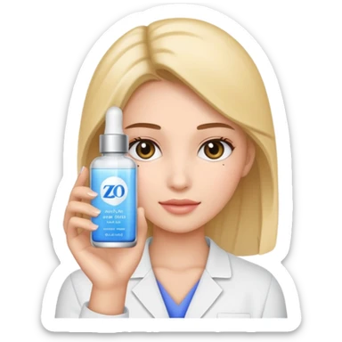 make a person who holds zo skin health cosmetics in her hand  sticker