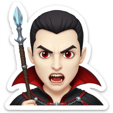 vampire guard with spear open mouth sticker