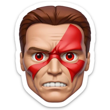 half face metal Terminator Arnold Schwarzenegger Red eyed  sticker