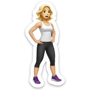 white Woman working out at the gym sticker