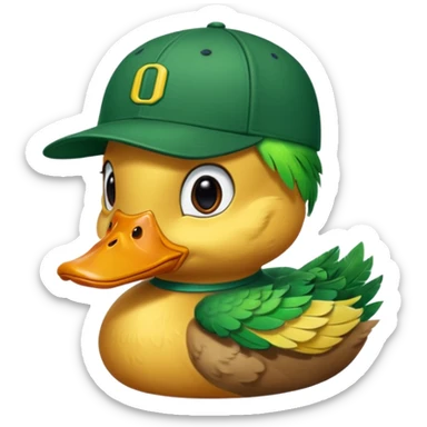 Puddles the duck university of oregon sticker