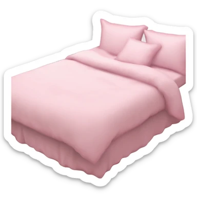 Weißes Bett mit rosa Kissen und rosa Decke  sticker