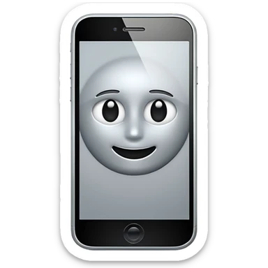 simple smart phone with a blank screen as an ios emoji sticker