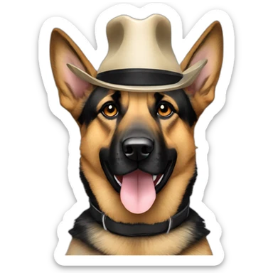 german sheperd wearing anita max wynn hat sticker