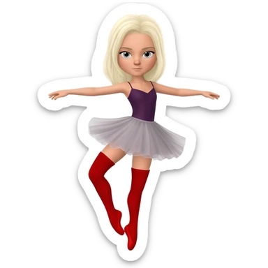blonde ballerina with leg warmers sticker
