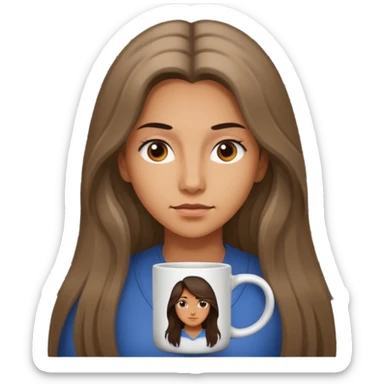 Long haired Woman on a mug shot sticker