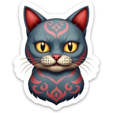 tattooed-scary-looking-cat-with-heavy-face-tattoes sticker