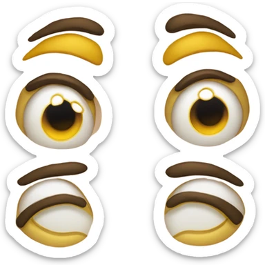 Emoji amarillo con el ojo arriba y el otro abajo  sticker