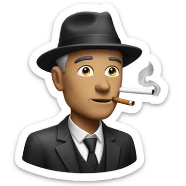 smoking man with hat sticker