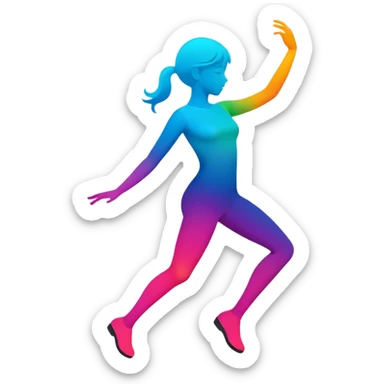 smartphone with a dancing silhouette inside sticker