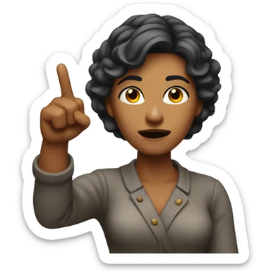 Woman pointing an accusing finger sticker