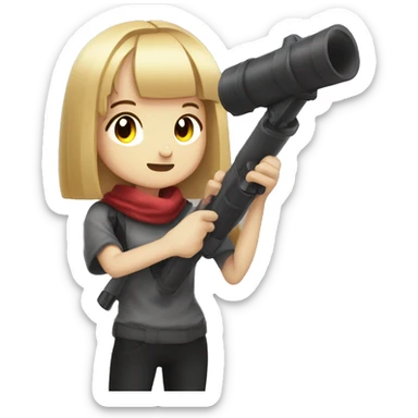 anime girl herobrine with bazooka sticker