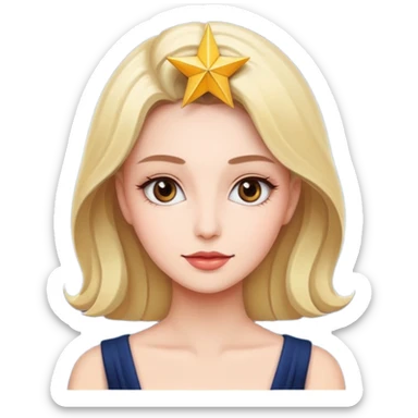 PAINTING ARTIST V.I.P WOMEN WITH A STAR IN THE BACK GROUND sticker