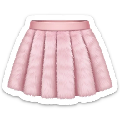 super realistic light pink fur mini skirt isolated sticker