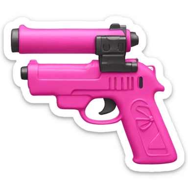 Pink gun with a bow sticker