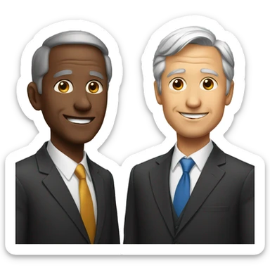 two male politicians, one old and the other young sticker
