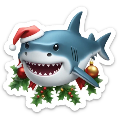 Shark with Christmas vibe sticker