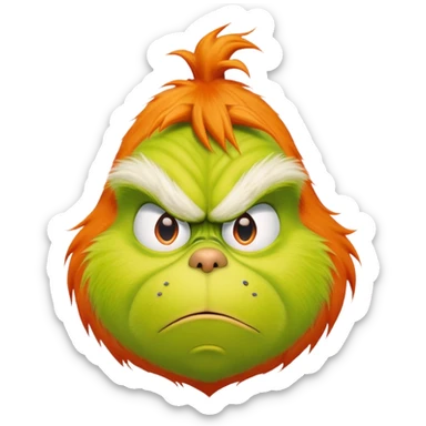 the Grinch but orange sticker