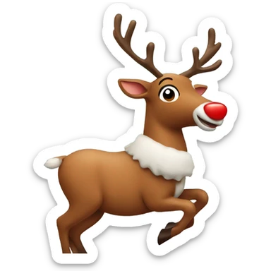Rudolph riding another reindeer sticker