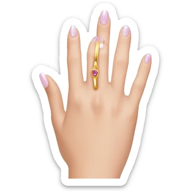 woman's hand with a magical ring in the ring finger sticker