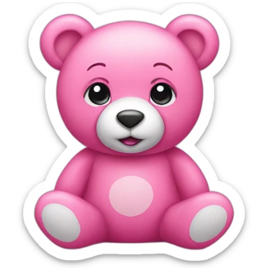 Pink teddy bear sticker