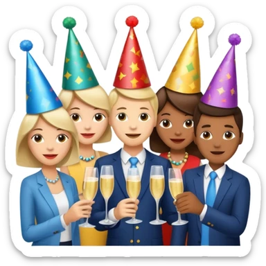 "New Year, Exciting Beginnings, Global Unity, Innovation, Technology, Growth, Celebration" sticker