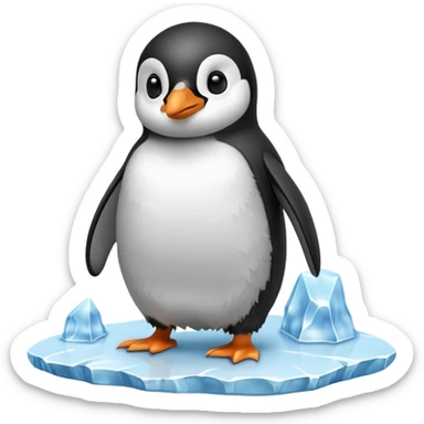 baby penguin on the iceberg sticker