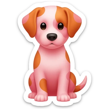 Pinkorangewhite dog in pastel sit sticker