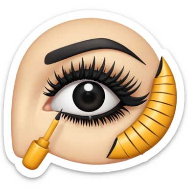 eyelashes and spoolie sticker