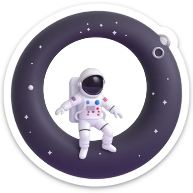 astronaut with a black hole background, inspired by Interstellar sticker