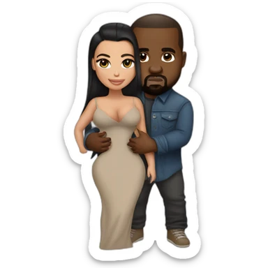 kim kardashian holding midget kanye sticker