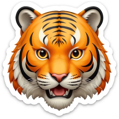Roaring Dangerous tiger face sticker