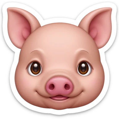brown cute minipig sticker