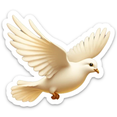 Flying white dove in golden light  sticker