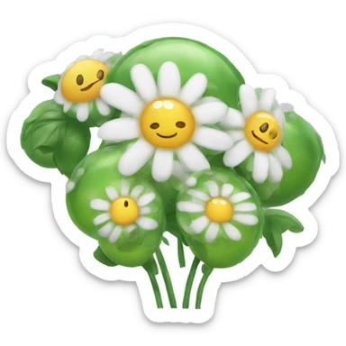 bubbles and daisy sticker