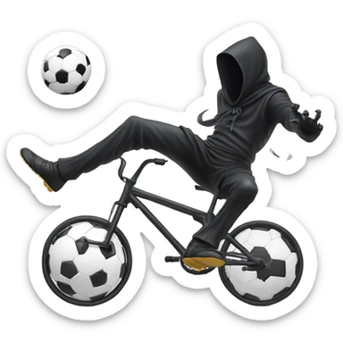 Grim reaper doing a bicycle kick with a soccer ball sticker