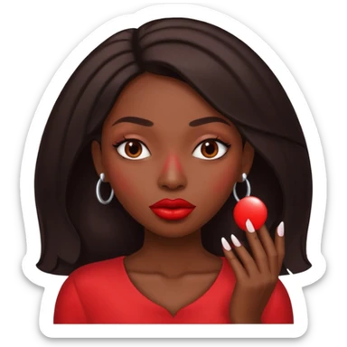 Big lips long nails bestie circle head sticker