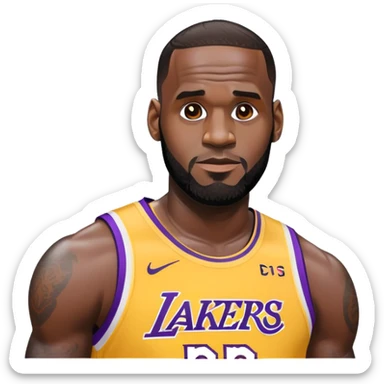 LeBron James wearing Lakers jersey sticker