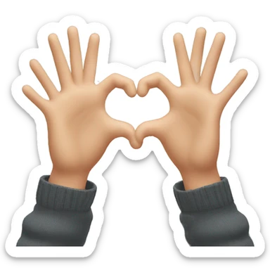 Heart hands sticker