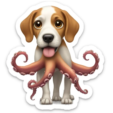 Dog with octopus legs sticker