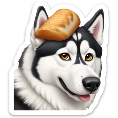 Siberian husky with turkey sticker