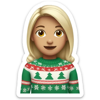 Girl in Christmas sweater sticker
