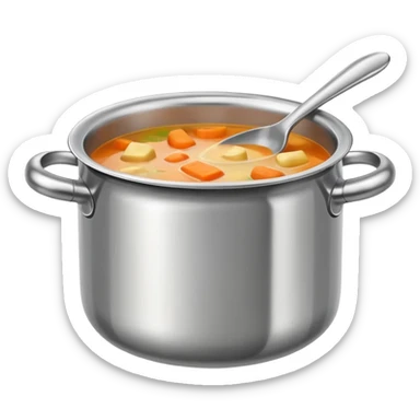 an empty kitchen soup pot sticker