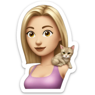 Sexy girl with cat sticker