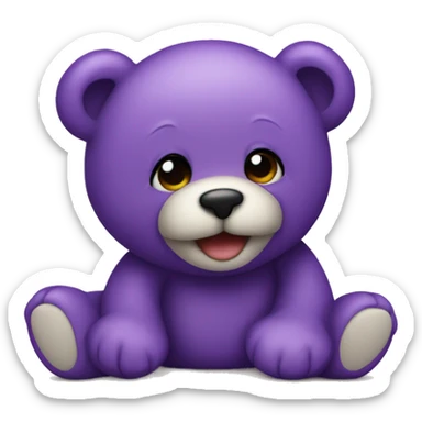 purple teddy bear passed away sticker