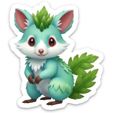 Virizion-Aurora-Possum-Amaura-Shaymin-hybrid-creature (full body) sticker