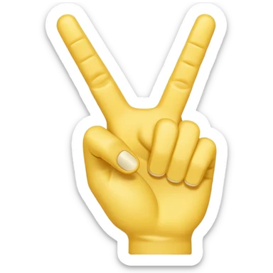 A yellow hand imititing a gun by joing two fingers sticker