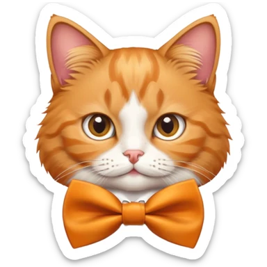 cat wearing a bow tie sticker